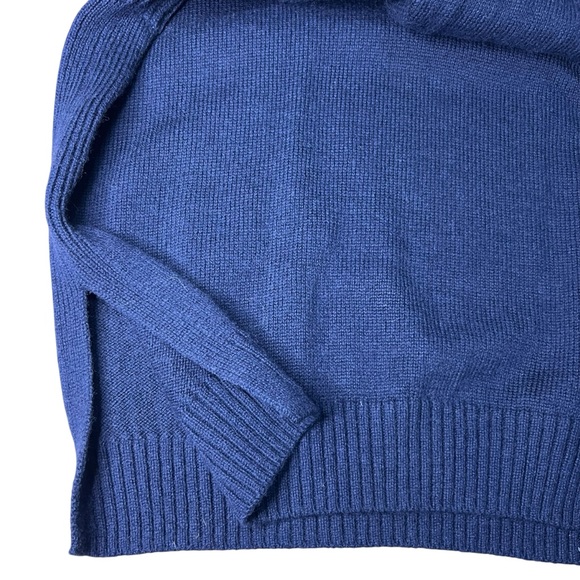 COS 100% Wool Ribbed Sailor Collar Knit Sweater Navy V Neck Women’s XS - Picture 6 of 10